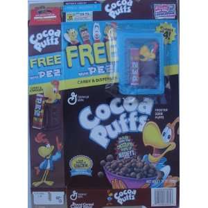 Cocoa Puffs Ceral Box With PEZ Mini Candy Dispenser & Candy