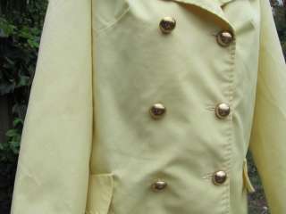 Vintage 60s 70s Mod Military Classic Yellow Mini Dress Trench Pea Coat 