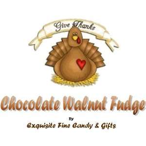 Custom Labeled Gift Give Thanks Thanksgiving Chocolate Walnut Fudge 