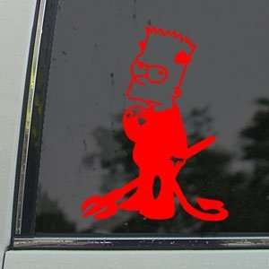   Simpsons Red Decal Bart Simpson Truck Window Red Sticker: Arts, Crafts