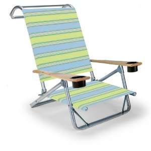   Folding Beach Arm Chair with Cup Holders, Coastal Patio, Lawn