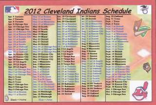 CLEVELAND INDIANS 2012 MLB BASEBALL SCHEDULE FRIDGE MAGNET  