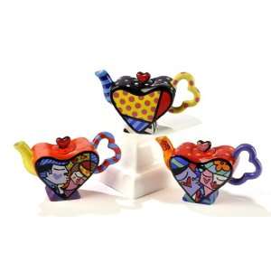   Britto Collectible Mini Heart Shaped Kiss Teapot