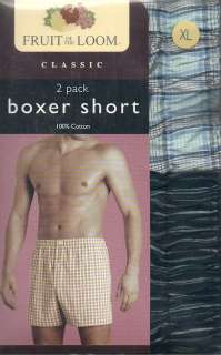 MENS FRUIT OF THE LOOM 2 PACK BOXER SHORTS   BLUE   VARIOUS SIZES 