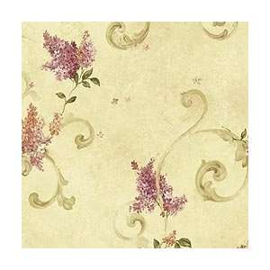 Burgundy Lilac Acanthus Wallpaper 