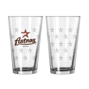    Houston Astros Satin Etch Pint Glass Set