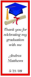 Graduation Party Custom Personalized Bookmark Favors  