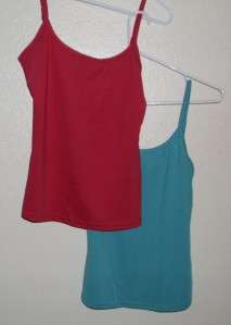 Super Cute Cami tops Shelf Bra Shirt NWOT Pink+Blue  