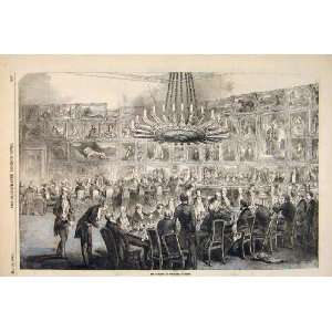  Banquet Royal Academy Old Print 1849 Antique