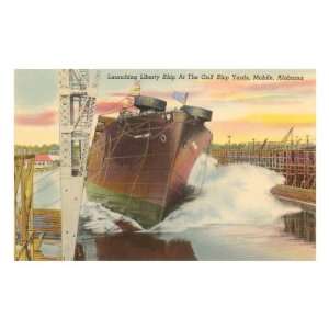  Gulf Shipyard, Mobile, Alabama Travel Premium Poster Print 