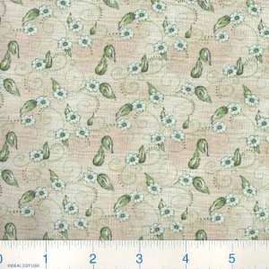  45 Wide Tiffany Daisies & Curls Leaf Fabric By The Yard 