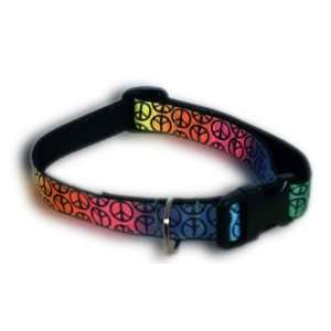  Colorful Peace Sign Large Dog Collar