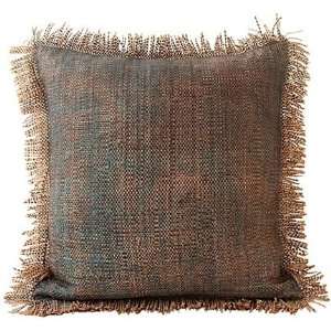  Lance Wovens Bohemian Blue Spruce Leather Pillow