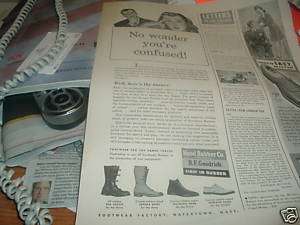 1944 BF Goodrich Hood Rubber Boot confused WWII ad.  