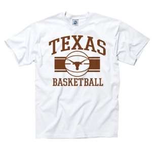 Texas Longhorns White Wide Stripe Basketball T Shirt 