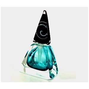 Correia Designer Art Glass, Perfume Bottle, Emerald Elite:  