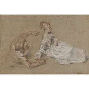  Hand Made Oil Reproduction   Jean Antoine Watteau   24 x 