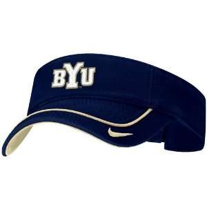  Nike Brigham Young Cougars Navy Blue Swoosh Visor: Sports 