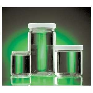 Wheaton Clear Straight Sided Jars with Polyvinyl lined Caps, Btl Gls 