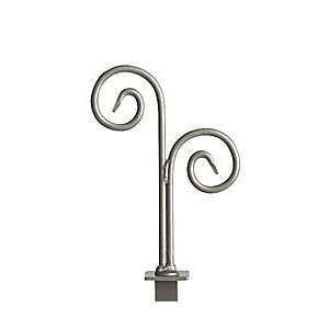  Raw Steel Boutique Double Curl Finial With Square Fitting 