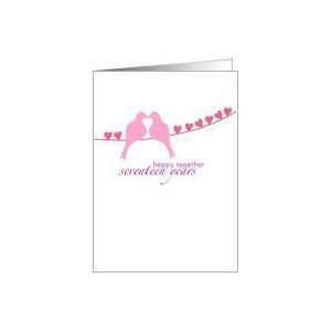  seventeenth Wedding Anniversary   Doves and Hearts Card 