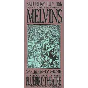  Melvins Denver Original Concert Poster Kuhn 1999