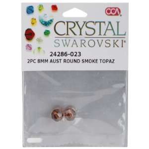  Swarovski Crystal Beads Round 8mm 2/Pkg Smoke Topaz Arts 