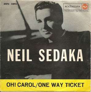 NEIL SEDAKA OH  CAROL / ONE WAY TICKET 1959 7  