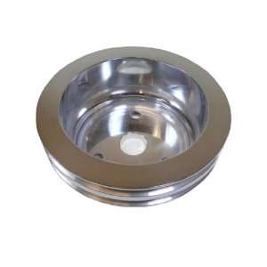 Racer Performance Chevy Small Block Polished Aluminum Crank Pulley   2 