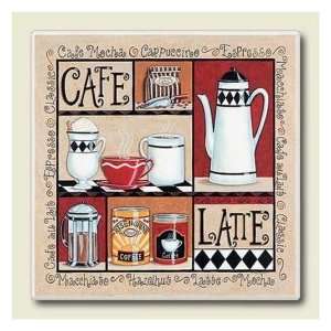  AbsorbaStone Coaster set ~ Caffe Latte Coffee ~ 4 Tile 