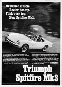 1967 Triumph Spitfire Mk3 Racier Beauty Original Ad  