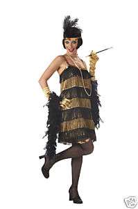 Fringe Flapper Jazz Roaring 20s Cabaret Costume Gold  