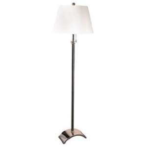   Polished Nickel Black Leather Adjustable Floor Lamp: Home Improvement