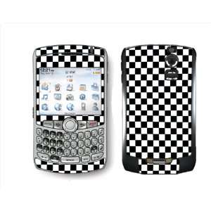  Blackberry Curve Black & White Checkers Checkerboard Vinyl 