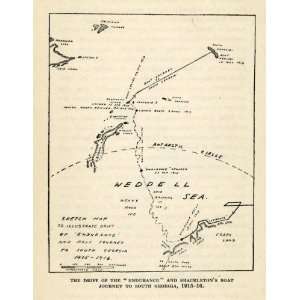  1927 Print Endurance Drift Shackleton James Caird South 