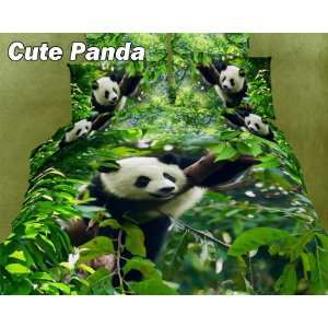  Dolce Mela DM434Q Cute Panda Queen Duvet Cover Set