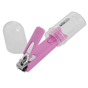   Clear Plastic Case Steel Cutting Edge Pink Nail Clipper Beauty