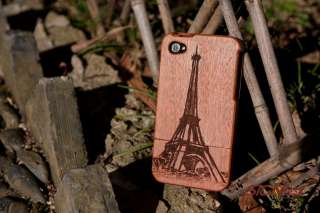 MADE FROM RAW WOOD] Sapele Case for iPhone 4/4S (Eiffel Sketch) by 