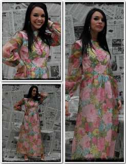 Vintage Exaggerated Rose Floral Empire Party Dress  