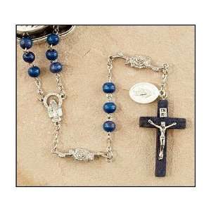  Our Lady of Grace Blue Rose Petal Marian Miraculous Rosary 