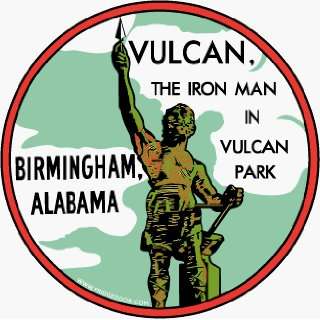 Fridgedoor Birmingham AL Vulcan Park Travel Decal Magnet 