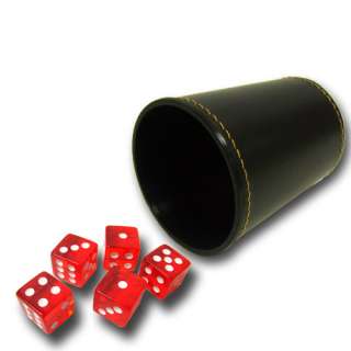 Red Dice w/ Synthetic Leather Dice Cup 19mm  