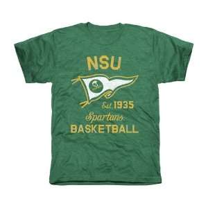   Norfolk State Spartans Pennant Sport Tri Blend T Shirt   Green Sports