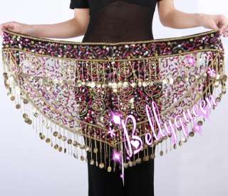 Tribal Belly Dance Costume Hip Scarf Colorful Black  