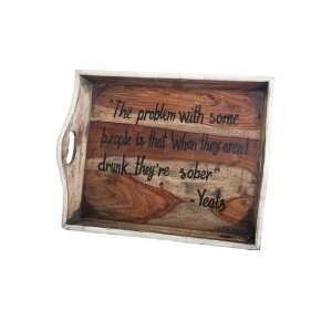  Abigails Wooden Bar Tray with Yeats Quotation