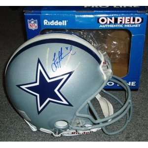 Troy Aikman Signed Helmet   Authentic:  Sports & Outdoors