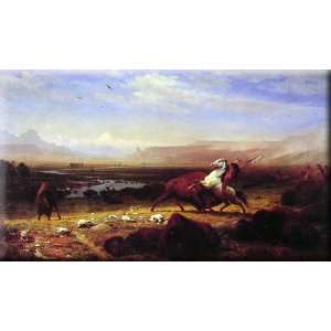   Buffalo 30x18 Streched Canvas Art by Bierstadt, Albert: Home & Kitchen
