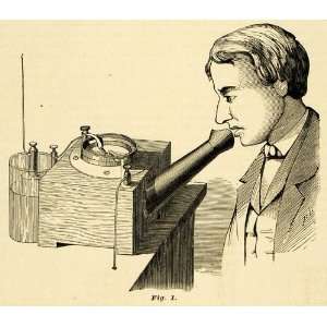 1877 Prints Antique Telephone Prototype Elisha Gray 