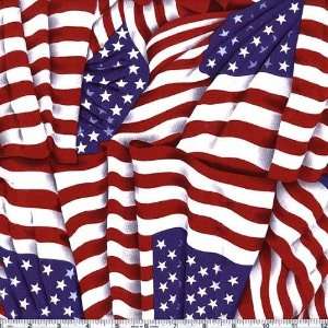  45 Wide Patriots American Flags Fabric By The Yard Arts 