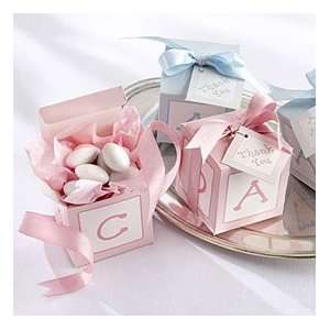   Classic Baby Block Favor Boxes with Imprinted Ribbon: Everything Else